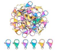 UNICRAFTALE Alrededor de 30 Pieza de Chapado Al Vacío de Color Arcoíris 304 Cierres de Garra de Langosta de Acero Inoxidable Cierre de Gancho Cierre de Cadena Cierre de Garra de Langosta