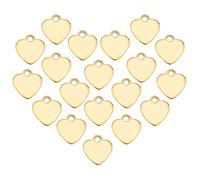 UNICRAFTALE Alrededor de 50pz de Encantos de Corazón Cortados con Láser de Acero Inoxidable Encantos de Etiqueta de Estampado En Blanco de Metal Colgante con Diseño de Corazón de Goden