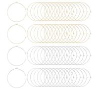 UNICRAFTALE Aproximadamente 60 Piezas 2 Colores Aros Pendientes Acero Inoxidable 50 mm Abalorios Copa Vino Anillos Aros Abiertos Para Colgar Para Hacer Joyería DIY Calibre 20