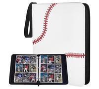 UNICRAFTALE Carpeta para tarjetas de béisbol con mangas, 900 bolsillos, color blanco, compatible con tarjetas Topps, de cuero, soporte para tarjetas de béisbol, regalos para coleccionistas de béisbol