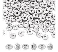 UNICRAFTALE Circa 100 pz Perline di Metallo Rotonde Piatte Perline Distanziali in Acciaio Inossidabile Disco Rondelle Fette di Perline per Creazione di Gioielli Foro di 2 mm