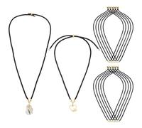 UNICRAFTALE - Collar de piel negra para hombre y mujer, cordón ajustable de 12 cm, cadena de cuerda encerada, fabricación de collares de cuerda encerada tejida para hacer yo mismo
