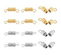 UNICRAFTALE Environ 12 Pièces 2 Couleurs Attaches Vis Barillet Acier Vis pour Colliers Bracelets Connecteur Capsules Extrémité Cordon Fermoir