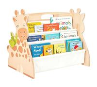 UNICRAFTALE Estantería de madera de pino con diseño de jirafas de 3 niveles, estantería para libros para habitación infantil, dormitorio, sala de juegos, decoración del hogar, práctico almacenamiento