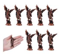 UNICRAFTALE - Estatua de Arcángel San Miguel de cobre rojo 79,5 mm de altura, pequeñas figuras de ángel de aleación religiosas para decoración de hogar o de oficina