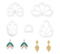 UNICRAFTALE Juego de 4 cortadores de arcilla polimérica de 4 estilos, cortadores de arcilla en forma de hoja, cortadores de arcillas de arcilla, cortadores de aretes de arcilla, moldes de arcilla