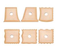 UNICRAFTALE - Juego de 6 formas de pie de madera para cerámica, herramienta de modelado para arcilla de cerámica, pie de recorte, para escultura, moldes de arcilla cerámica, 78 x 80 mm