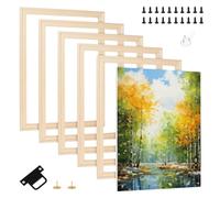 UNICRAFTALE Juego de 6 tiras de cuñas de lienzo para manualidades, marco de bordado de madera para pinturas al óleo, pósteres, pintura por números, fácil de montar, envoltura de galería, 40 x 30 cm