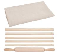 UNICRAFTALE Kits de herramientas de cerámica de arcilla de cerámica de madera de lino de tela rodillo para repostería de madera, reglas tabla de calar portátil, mantel de lino para cerámica de arcilla