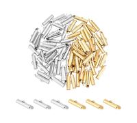 UNICRAFTALE - Lote de 80 unidades, 2 colores, cierre deslizante para pulsera, tubos de cierre deslizante, acero inoxidable, puntas de deslizador, tubo de extremo a crimpado, para fabricación de joyas