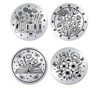 UNICRAFTALE Monedas de 2 estilos de flores silvestres para cultivar flores de sobriedad, moneda de acero inoxidable inspiradora floral con caja de papel para tomar decisiones, regalo de amor para