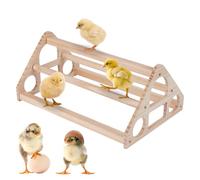 UNICRAFTALE Perchas de madera para pollitos y soporte, barra de entrenamiento, color beige, triangular, gallinero, perchas, para gallinas, incubadora, caño de pollito, 42 x 27 x 18,6 cm