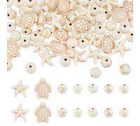 UNICRAFTALE - Perlas redondas con forma de tortuga marina (110 unidades), diseño floral y estrella de mar, 8 mm, perlas turquesas sintéticas para hacer joyas, pulseras y collares