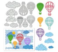UNICRAFTALE Plantillas de corte de metal con nubes de globo aerostático para hacer tarjetas, papel en relieve, plantillas para álbumes de recortes, suministros de álbumes de recortes, manualidades