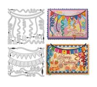 UNICRAFTALE Sello de metal de cumpleaños para cinta de bandera, plantillas de grabado en relieve, tarjetas de invitación, manualidades, álbumes de recortes, decoración