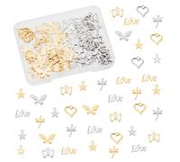 UNICRAFTALE Sobre 84pcs 2 Colores 7 encantos de Acero Inoxidable de Patrón Mixto Encantos con Textura de Acero Inoxidable Colgantes de Encantos de Metal para Pendientes de Collar Y Manualidades