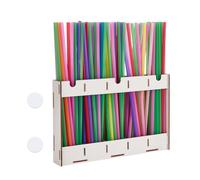 UNICRAFTALE - Soporte de pajita de madera con cinta adhesiva de doble cara, organizador de pajas, soporte de paja, dispensador de accesorios, contenedor de almacenamiento, suministros para encimeras
