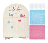 UNICRAFTALE Tablero de votación de género con soporte, pegatinas de género reveal juegos para invitados, baby shower, juegos de género, recuerdo, libro de visitas, fiesta alternativa, 42 x 30,2 x 0,5