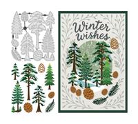 UNICRAFTALE Troqueles de corte de marco de árboles de metal para hacer tarjetas, troqueles de árbol de invierno, plantillas de troquelado de árbol de Navidad, plantillas de álbumes de recortes