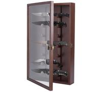 UNICRAFTALE Vitrina para cuchillos de madera con puerta de cristal acrílico transparente de coco, soporte militar, navaja militar, caja de sombra, para montaje en pared, pantalla de escritorio, 263 x