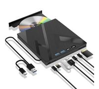 Unidad Blu Ray externa 7 en 1, unidad Blueray/DVD externa para PC con puerto SD/TF Blu Ray, compatible con disco R/W de 100 G para PC, unidad Blu Ray externa para Windows, Linux, MacOS, portátil,