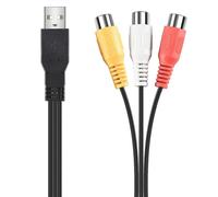 unidad de adaptador USB macho a 3 RCA hembra, cable de audio y vídeo AV compatible con HD