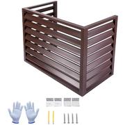 Unidad de aire acondicionado para exteriores, 3 paneles y elegante valla para ocultar aires acondicionados y botes de basura, decoración exterior resistente a la intemperie