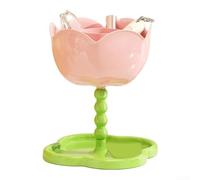 Unidad de almacenamiento de flores de doble nivel, elegante estante de decoración del hogar para libros, plantas, juguetes, material ABS, solución de ahorro de espacio, hogar del Reino Unido (rosa)