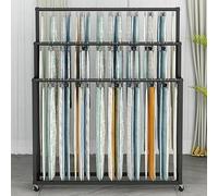 Unidad de almacenamiento de rollos textiles con ruedas, carrito expositor grande para telas textiles, estantes expositores de telas, estructura de acero resistente para ropa/bufandas (blanco, 120x35