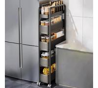 Unidad de almacenamiento delgada con ruedas, armario alto que ahorra espacio para baño, cocina y espacios reducidos
