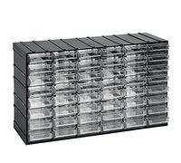 Unidad de almacenamiento modular de plástico L 382 x P 148 x H 230 mm con 48 cajones transparentes