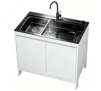 Unidad de almacenamiento y fregadero de cocina de acero inoxidable 304