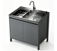 Unidad de almacenamiento y fregadero de cocina de acero inoxidable 304