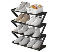 Unidad de arreglo de calzado: soporte robusto para vivienda en el hogar | Calzado modular en forma de Z nivelado para entrada en el armario, estante de zapatos de varios niveles, estante de zapatos