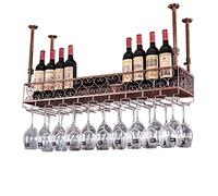 Unidad de barra colgante de techo estantes de vino de vino colgantes de copa de vino colgantes, soporte de vinos al revés, estante de votante de votantes de viento de vías de barras de barra de barra