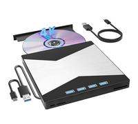 Unidad de BLU-Ray Externa 4K, Reproductor for portátil, Lector CD/DVD RW USB 3.0 con Puerto SD/TF, Unidad óptica