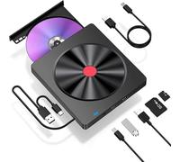 Unidad de BLU-Ray Externa 5 en 1, Unidad óptica USB portátil y Delgada, Reproductor de CD y DVD, grabadora y lectora. Rápido y Conveniente