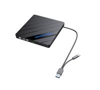 Unidad de CD DVD Externa USB3.0 Tipo C Unidad Óptica Reproductor de CD/DVD-RW Grabadora/Grabadora/Lectora para Ventana de PC Portátil