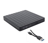 Unidad de CD Externa, USB Integrado y Tipo C CD portátil DVD +/- RW Row Unidad óptica ultradelgada de Diamante Grabadora de regrabadora de DVD USB3.0 para Windows, para Linx, para OS X