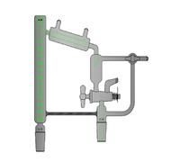 Unidad de destilación de alto punto de ebullición con junta de termómetro 10/18 - Vidrio de borosilicato, profundidad de inserción de 25 mm(N212424)