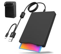 Unidad de disquete externa con funda de transporte, lector de disquete de 3.5 pulgadas, compatible con USB 3.0/tipo C, portátil y ligero para PC, laptop y juegos retro Windows 11/10/8/7/2000/XP