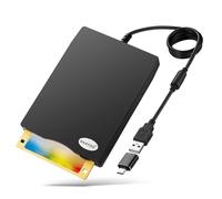 Unidad de disquete USB de 3,5 pulgadas, disco externo portátil, 1,44 MB, FDD, USB, Mac, Windows 10/7/8, ordenador portátil, color negro