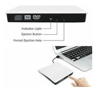 Unidad de DVD externa, unidad portátil de CD/DVD +/-RW USB 3.0, unidad óptica, reproductor de DVD delgado, grabadora de CD/ROM para