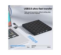 Unidad de DVD Externa USB 3.0 Tipo C, Reproductor de DVD Portátil USB C, Grabadora de CD-RW Externa, Lector para Portátiles y PC de Escritorio.