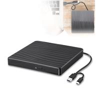 Unidad de DVD externa, USB 3.0 y tipo C portátil CD DVD +/-RW ROM para ordenador portátil, PC, escritorio, CD, DVD, Burner Reader, compatible con Windows XP / 2003 / Vista /7 /8/10/11 Linux