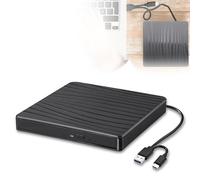 Unidad de DVD externa, USB 3.0 y tipo C portátil CD DVD +/-RW ROM para ordenador portátil, PC, escritorio, CD, DVD, Burner Reader, compatible con Windows XP / 2003 / Vista /7 /8/10/11 Linux