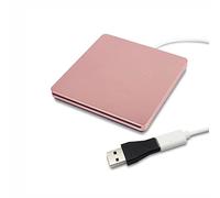 Unidad de DVD para PC DVD Drive Ordenador CD Drive CD/DVD-ROM Grabador Externo portátil Tipo C DVD Palyer/Rewriter Compatible con el MacBook Pro/ASUS / DELL Laptop etc. con Puerto USB-C Rosa