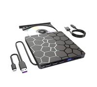 Unidad de DVD RW externa USB 3.0 tipo C, interfaz 7 en 1, grabadora de CD delgada, lectora, reproductora óptica para ordenador portátil