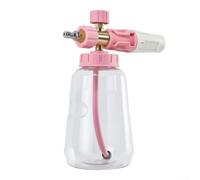 Unidad de espuma de conexión rápida de 1/4 pulgadas para lavadora a presión con spray de ventilador de 60 grados y rendimiento de producción de espuma estable (rosa)