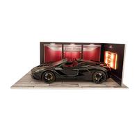Unidad De Exhibición del Modelo De Estacionamiento - 1:24 Pantalla Fundamental De Escala, Función LED Light | 1to24 Estructura De Garaje Coleccionable,simulación Realista De Almacenamiento De Automóv